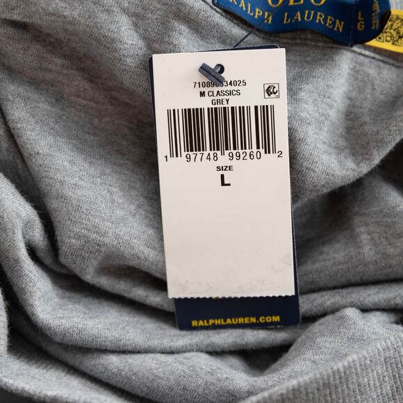 Polo Ralph Lauren Men Luxury Jersey Quarter Zip Pullover Grey Size L - Picture 7 of 7